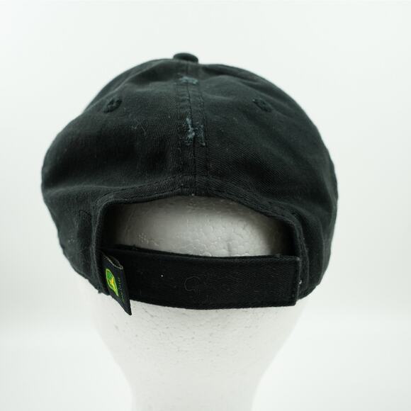 John Deere Hat Cap Ag Dept Tractors Black Yellow Green Distressed S/M Strapback - Picture 5 of 12